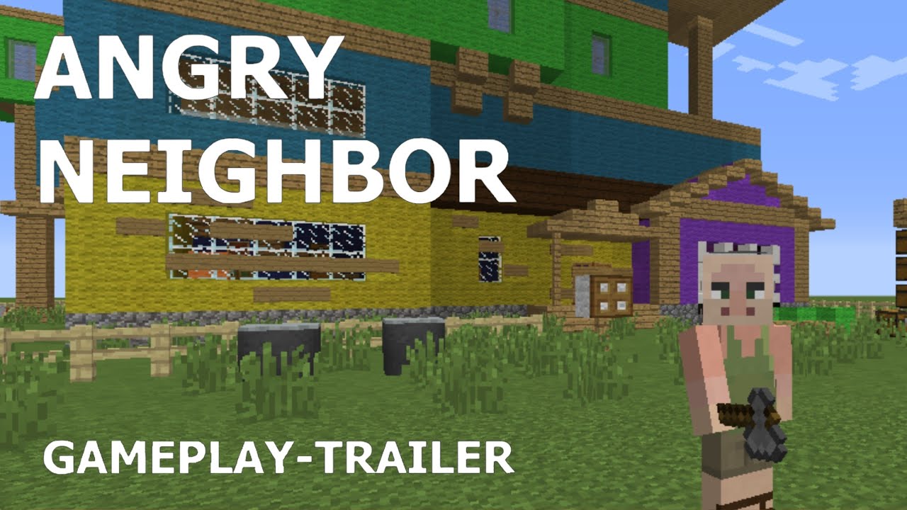 Angry Neighbor gameplay trailer in Minecraft