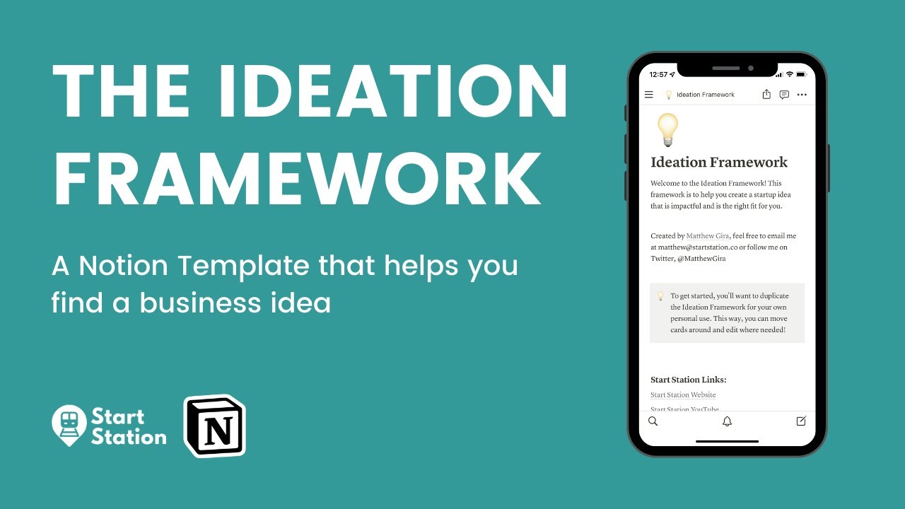 The Ideation Framework: A Notion Template to help you create the right business idea