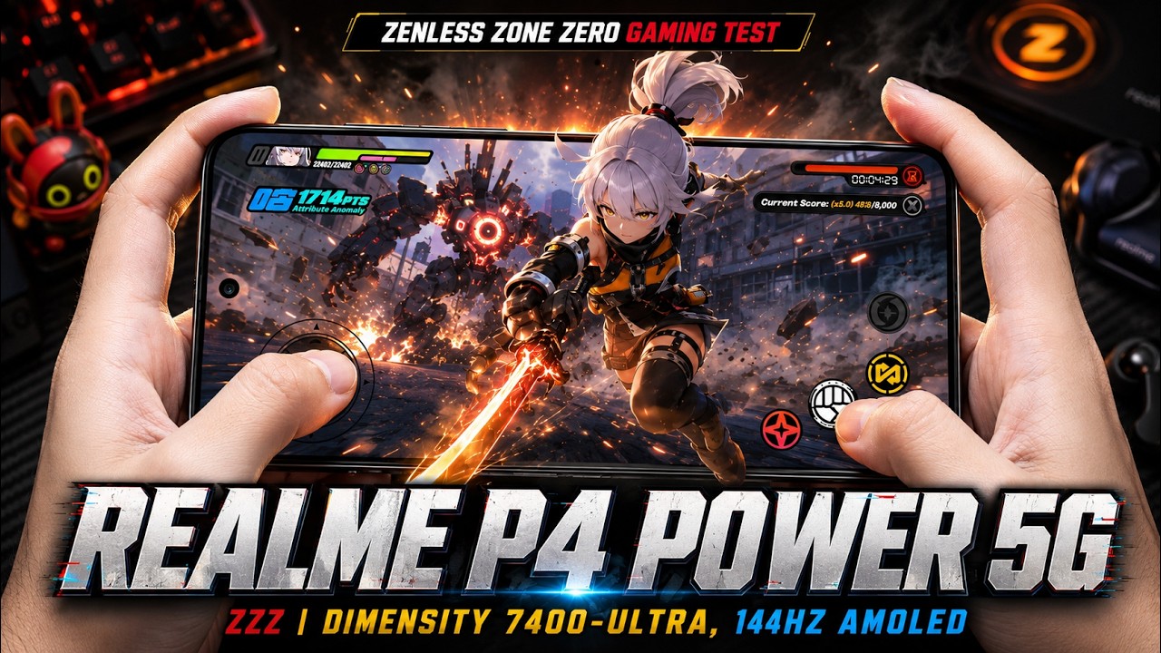 REALME P4 POWER 5G Zenless Zone Zero Gaming Test ZZZ | Dimensity 7400-Ultra, 144Hz AMOLED