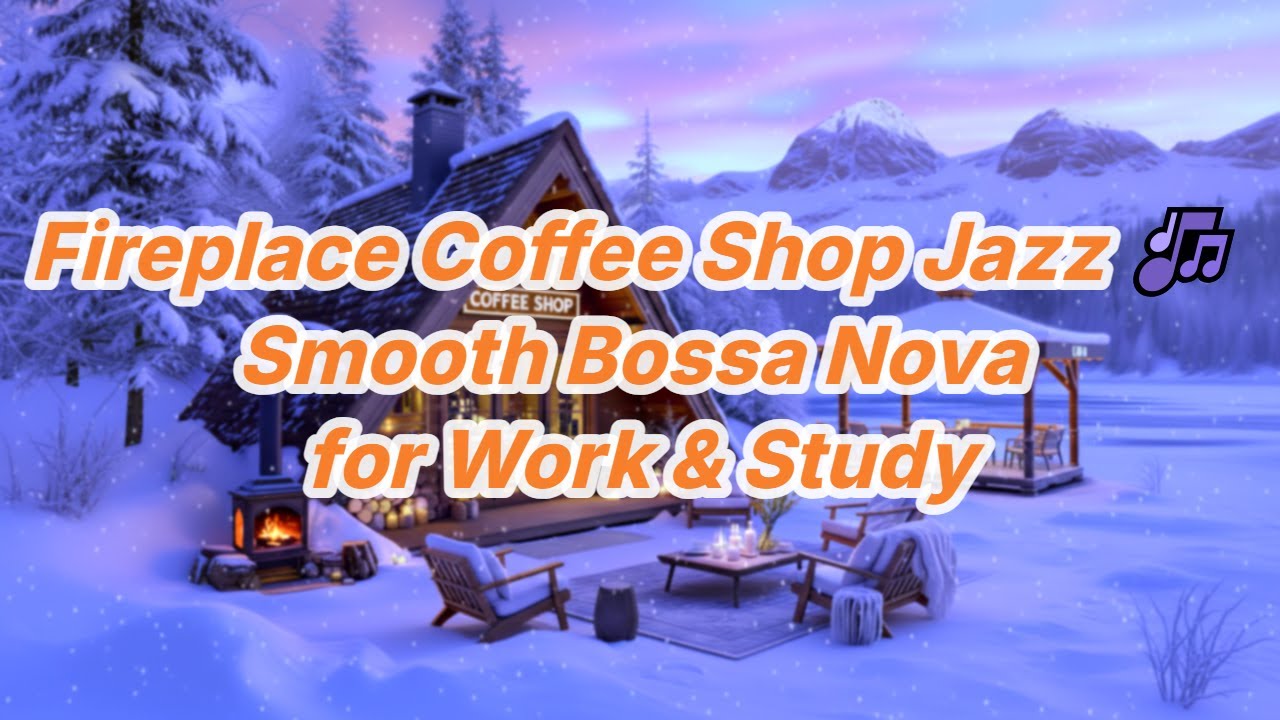 Fireplace Coffee Shop Jazz 🎶 Smooth Bossa Nova for Work & Study 5