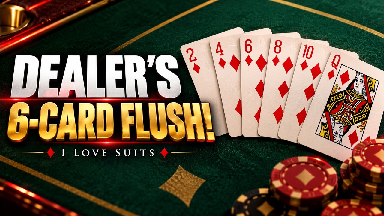 Dealer Flips a 6-Card Flush! | I Love Suits Poker