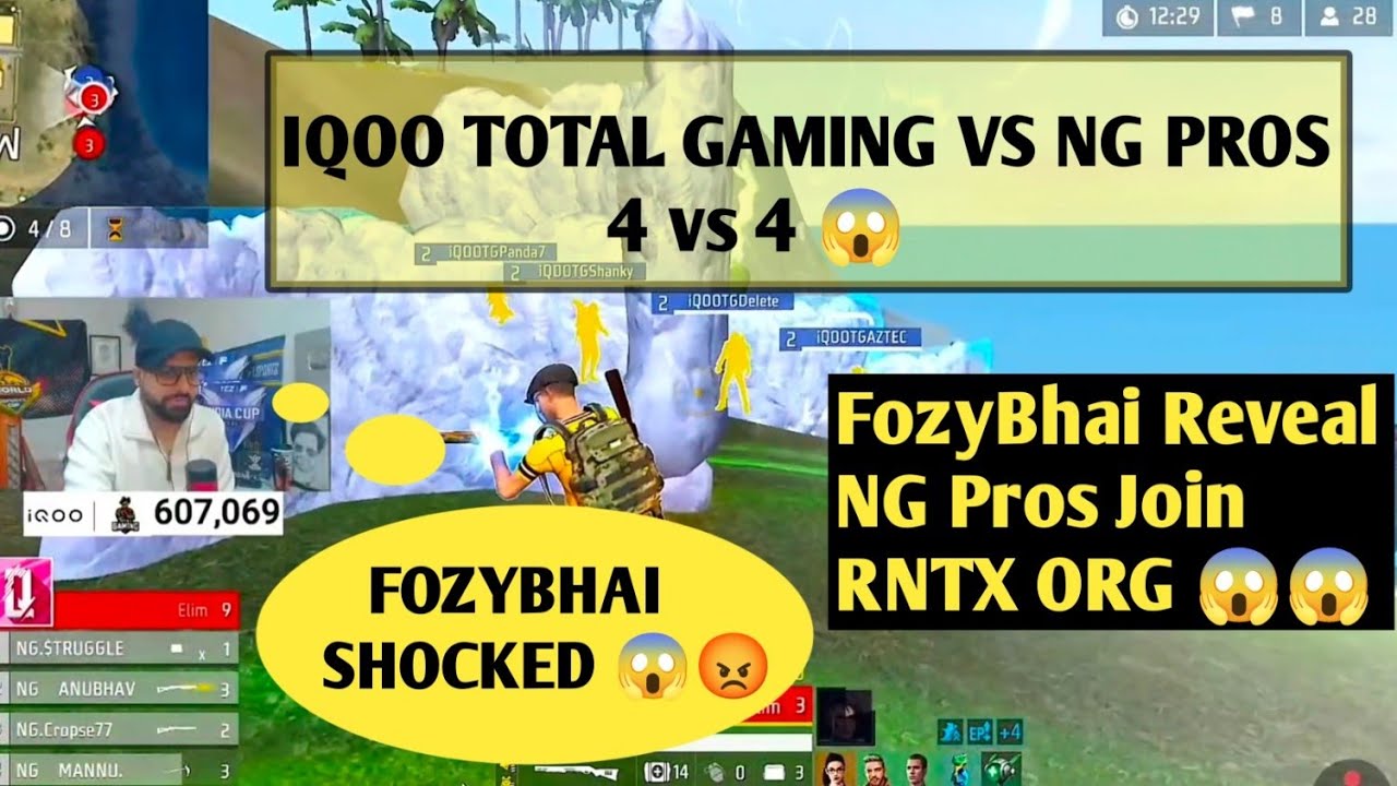IQOO TOTAL GAMING VS NG PROS. FOZYBHAI REVEAL NG JOIN ORG 😱.