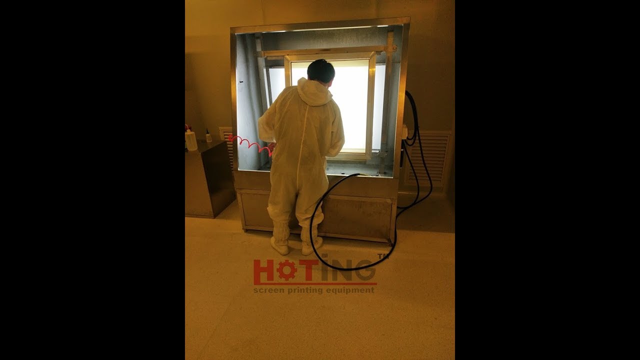 Manual screen washout booth with back light and high pressure water pump