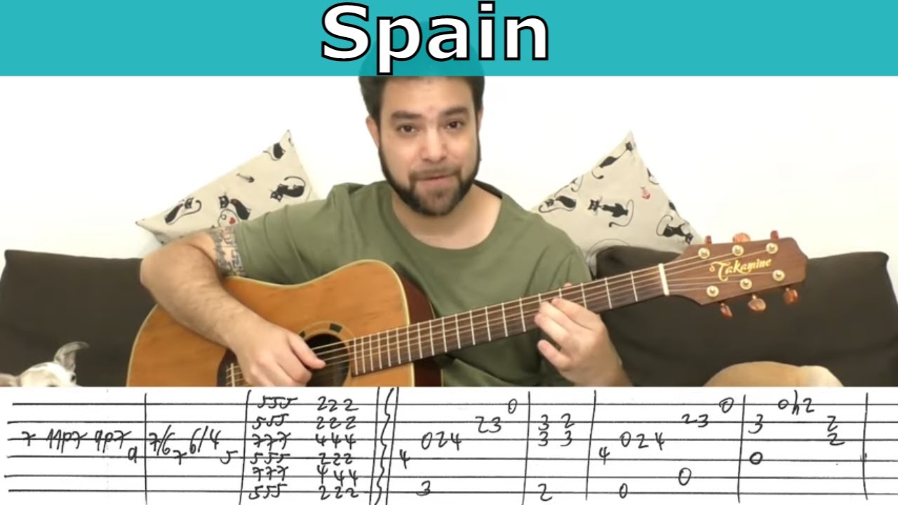 Fingerstyle Tutorial: Spain (Chick Corea) - Guitar Lesson w/ TAB
