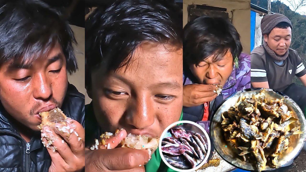 Bhumi cooking fish fry curry at dinner for his all friends