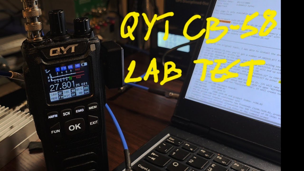 QYT CB-58 lab TX harmonics, power and frequency tests.
