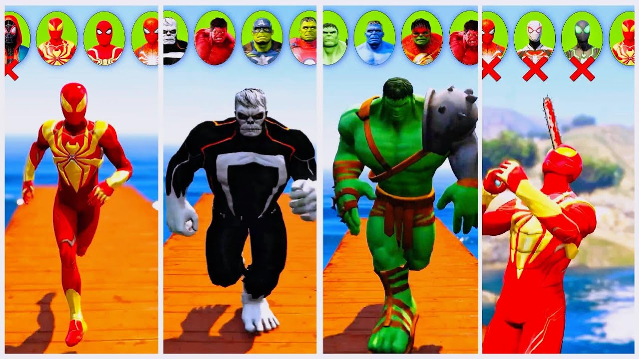 SUPERHERO MEGA BATTLE #16  MARVEL AND DC SUPERHERO MEGA BATTLE SPIDERMAN VS IRONMAN VS HULK VS THOR