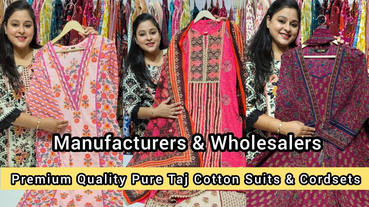 😍Premium Quality Taj Cotton Jaipuri Cordsets - Suits & Kurtis Manufacturers Candid Lifestyle😍