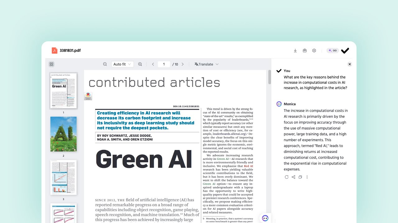 AI Chat with PDF - Monica, Your Personalized AI Assistant.