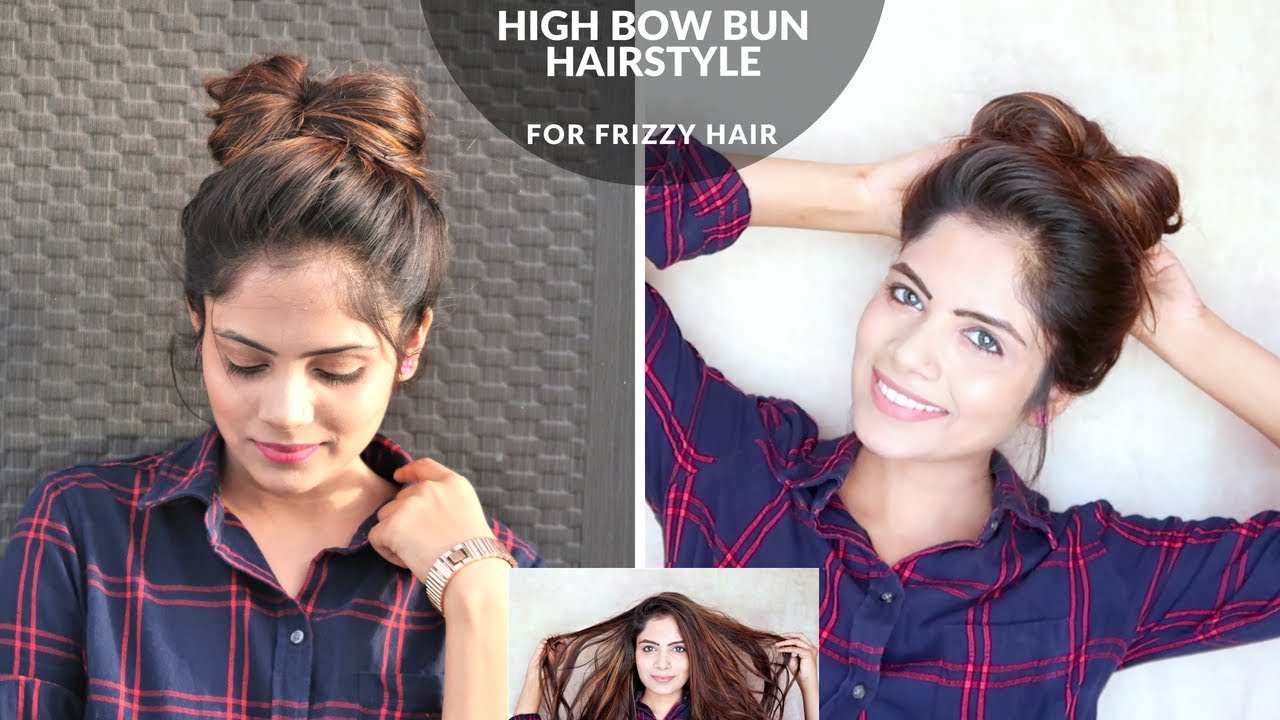 1 Min High Bow Bun Hairstyle For Summer(Without Combing)