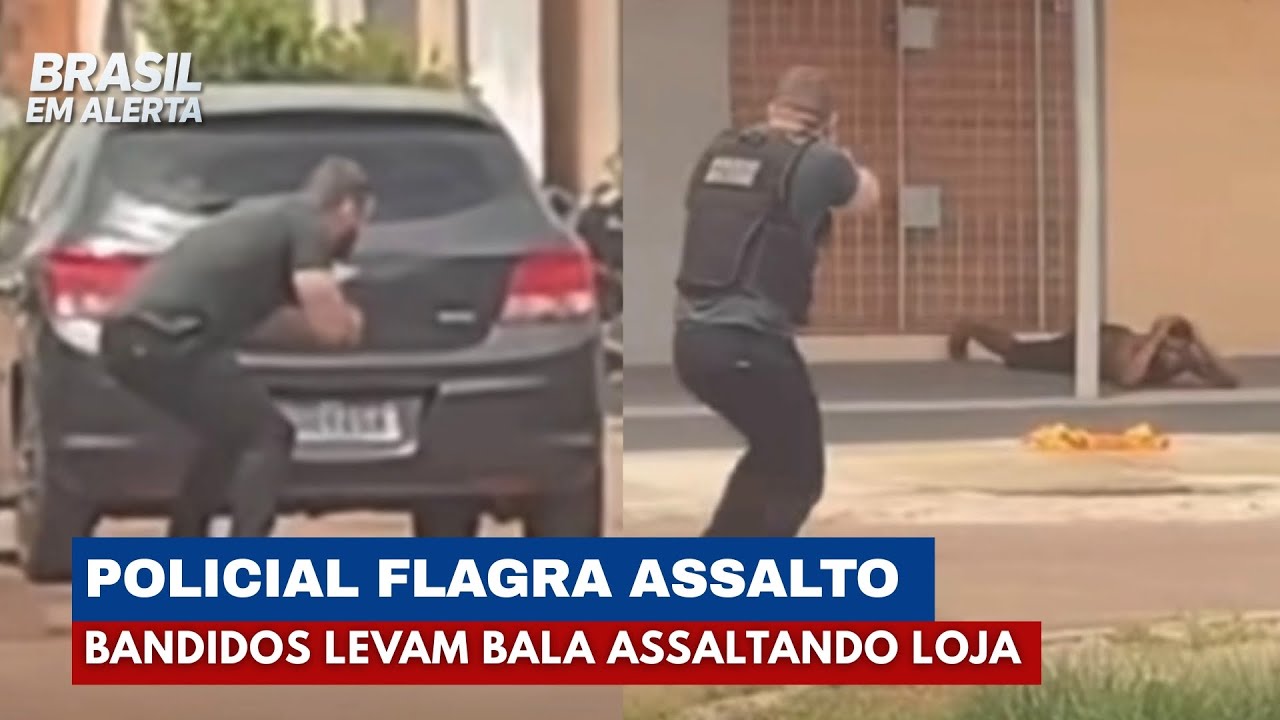 Policial &agrave; paisana reage a assalto em loja de celulares e rende criminoso | Brasil em Alerta