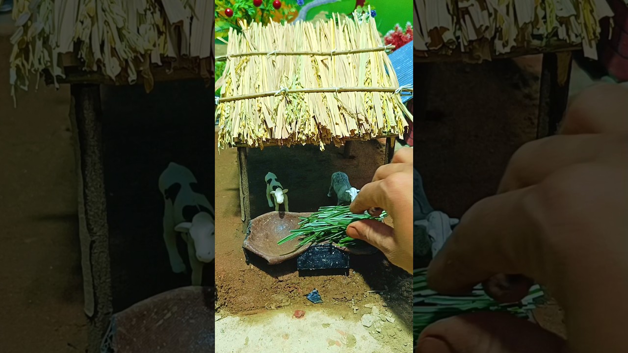 how to make cow shed for school project | wood work #diykids
