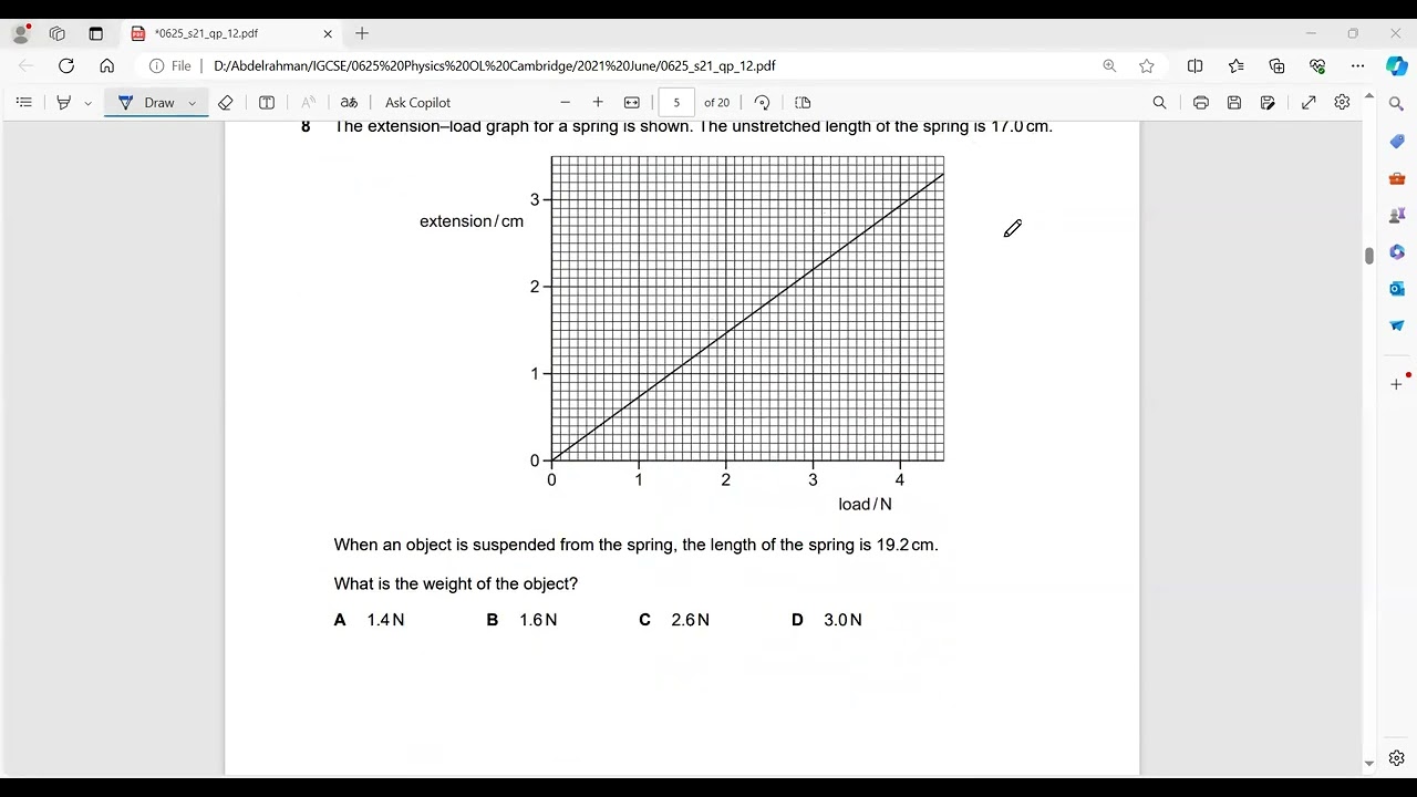 IGCSE Physics 0625/12/M/J/21