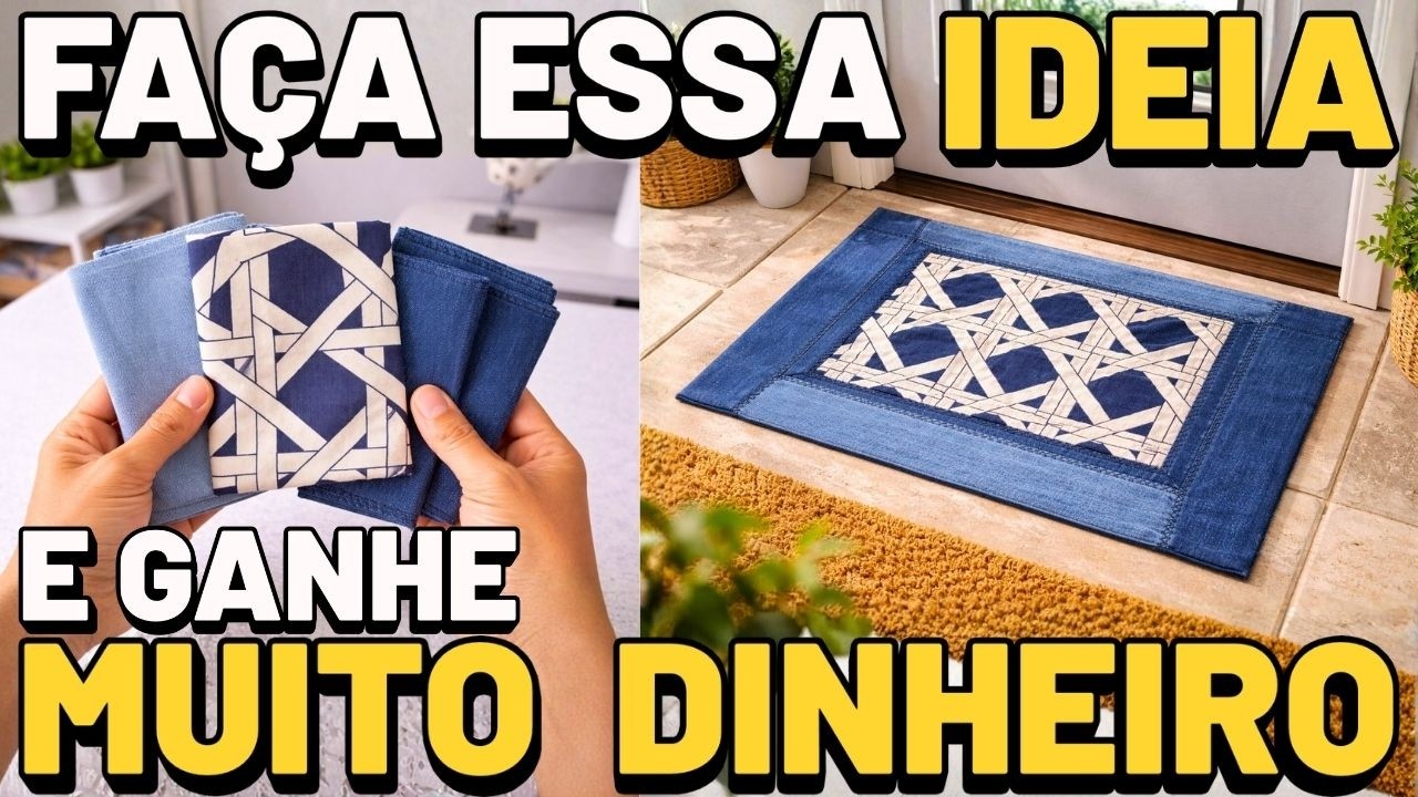 IDEIA de PRODUTO FÁCIL que VENDE RÁPIDO na Costura Criativa para INICIANTE - Tapete de RETALHOS