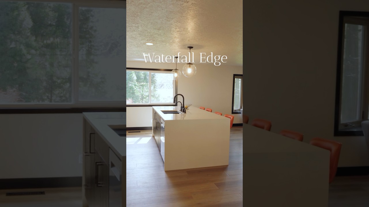 How to make a waterfall edge work in your kitchen! #kitchen #waterfall #countertops #kitchenisland
