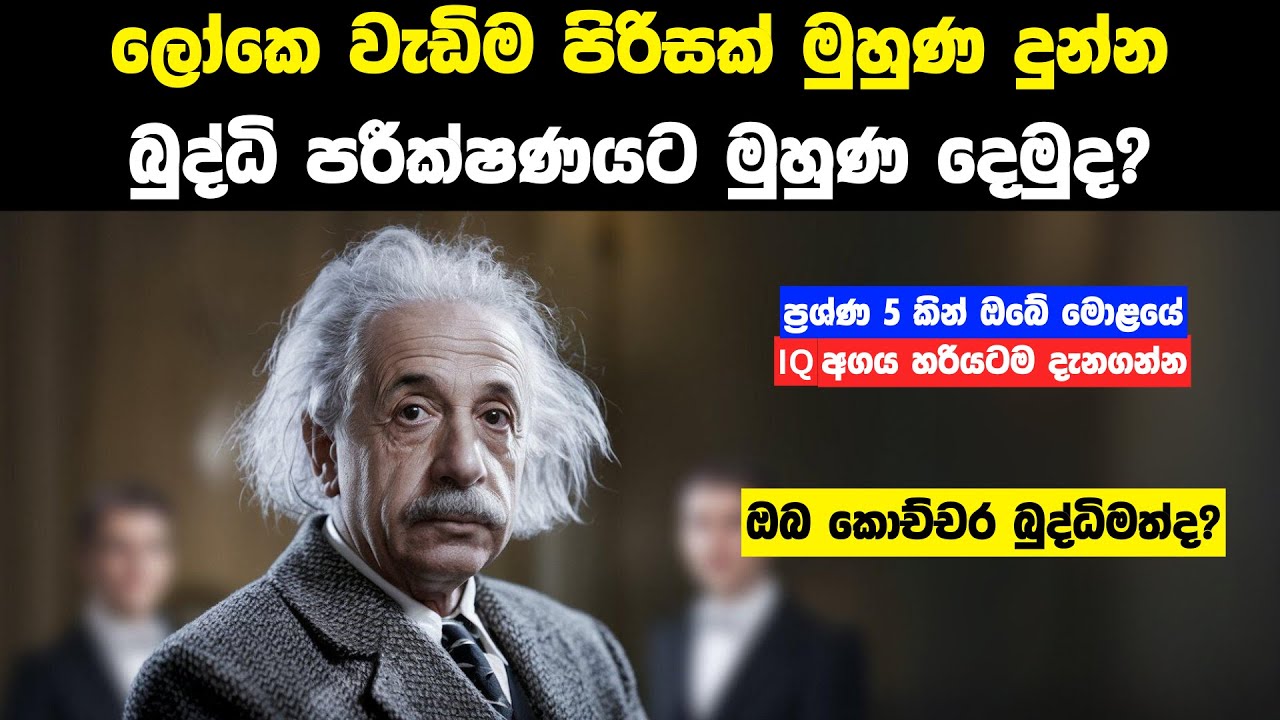 ලෝකෙ වැඩිම පිරිසක් මුහුණ දුන් බුද්ධි පරීක්ෂණයට මූණ දෙමුද? | Test Your IQ Level