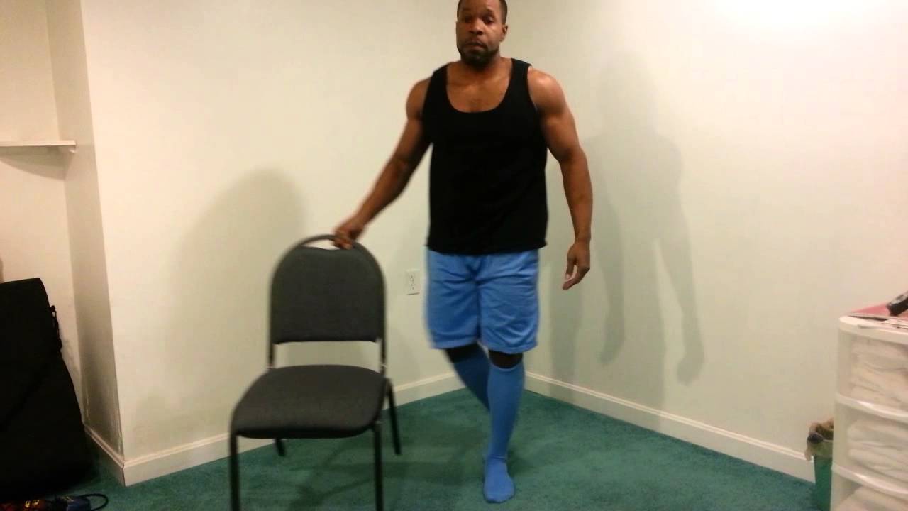 Kyron stretching the Thigh Adductors