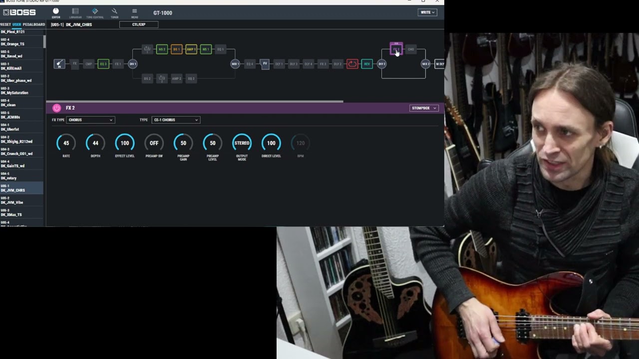 NUX MG-30 vs. BOSS GT-1000  - sound comparison