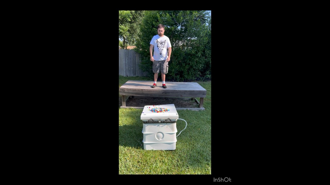 Flying elbow drop onto legos dishwasher ( AEW JON MOXLEY STYLE )
