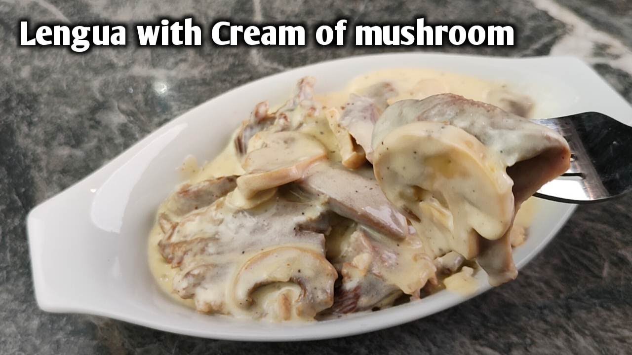 Lengua with cream of mushroom by mhelchoice Madiskarteng Nanay