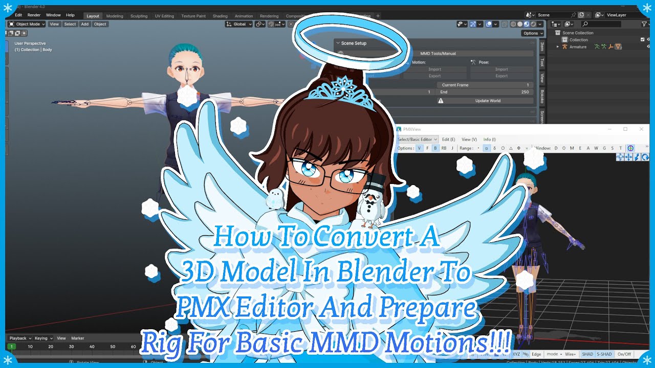 How To Convert A 3D Model In Blender To PMX Editor And Prepare Rig For Basic MMD Motions!!!
