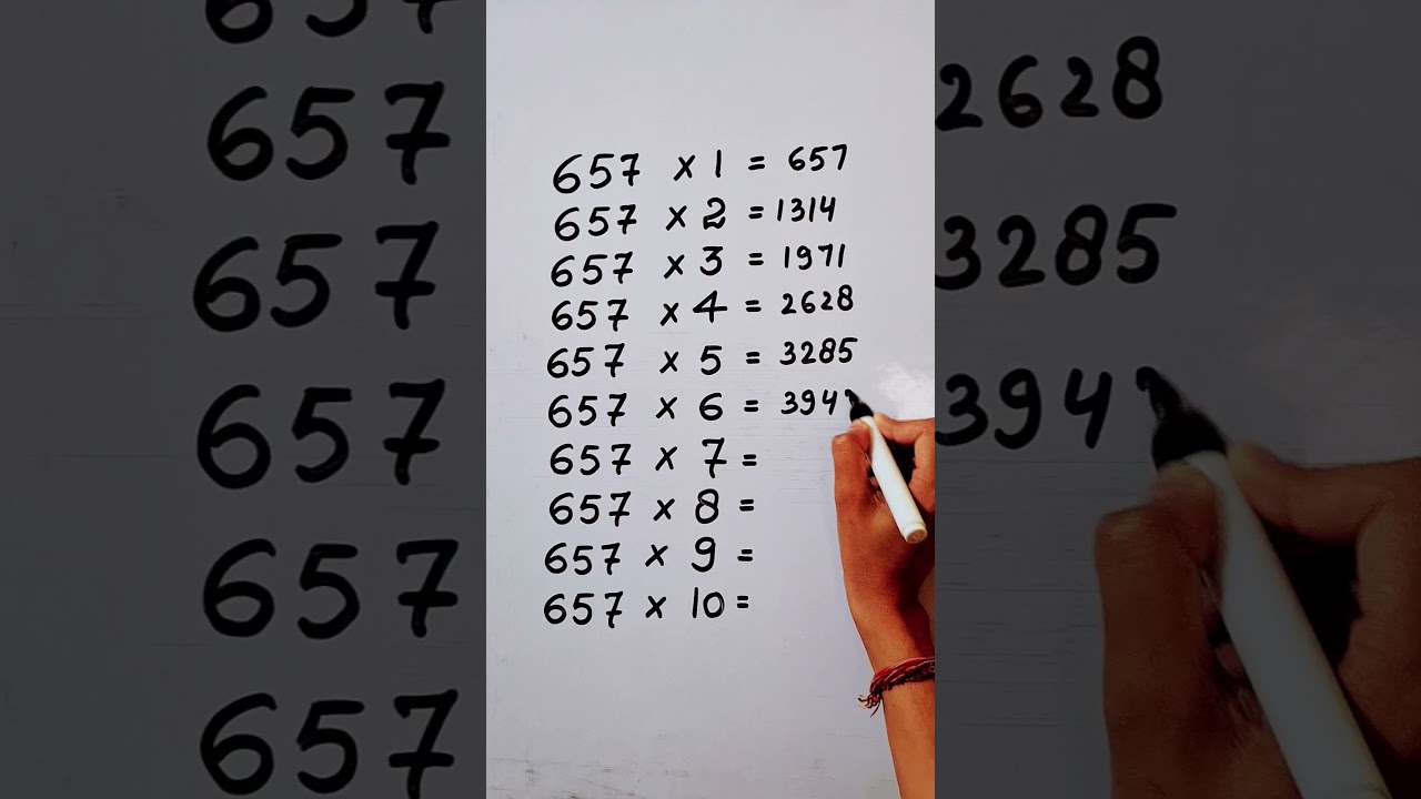 Write the Table of 657 in 18 second only..#maths #mathshack #mathstricks #mathematicks