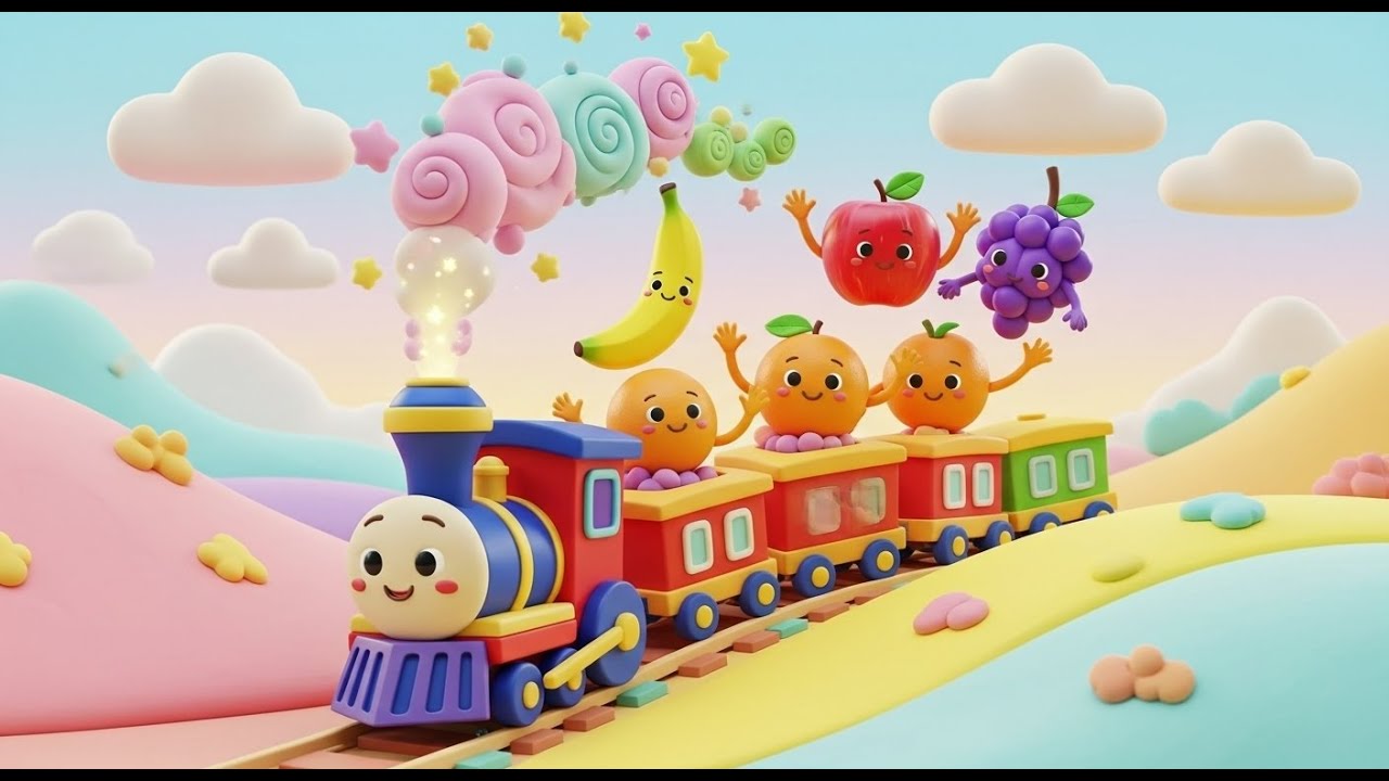 O Comboio Mágico e as Frutas 🚂🍎 Canção Infantil Educativa (1-3 Anos)