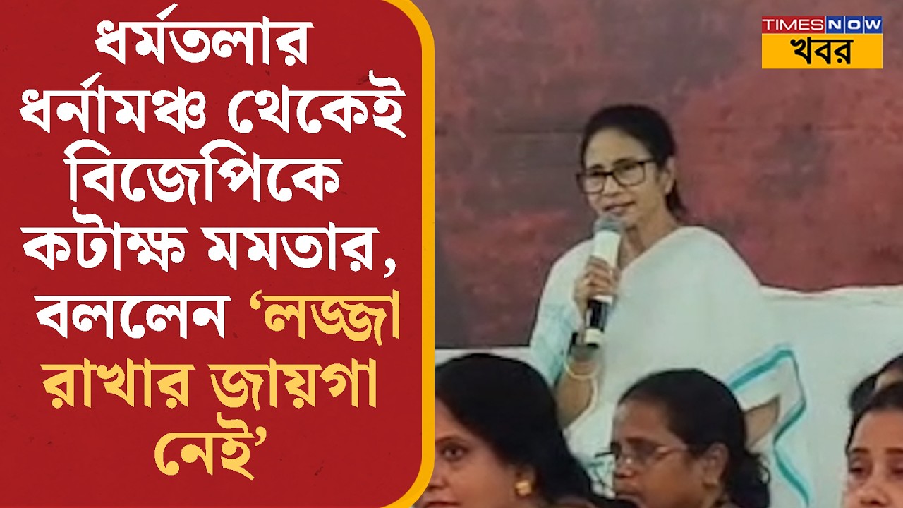 Mamata Banerjees: ধর্মতলার ধর্নামঞ্চ থেকেই বিজেপিকে কটাক্ষ মমতার, বললেন ‘লজ্জা রাখার জায়গা নেই’