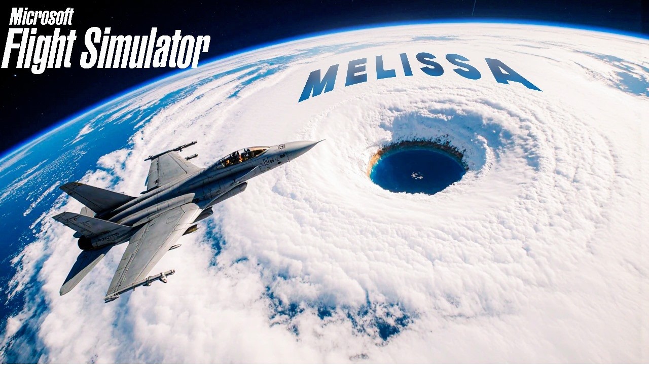 Entrei no Furacão Melissa em TEMPO REAL no Flight Simulator