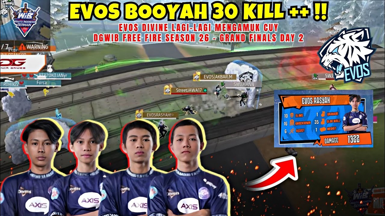 EVOS IS BACK‼️BOOYAH + 30 KILL DGWIB FREE FIRE SEASON 26 GRAND FINALS - DAY 2