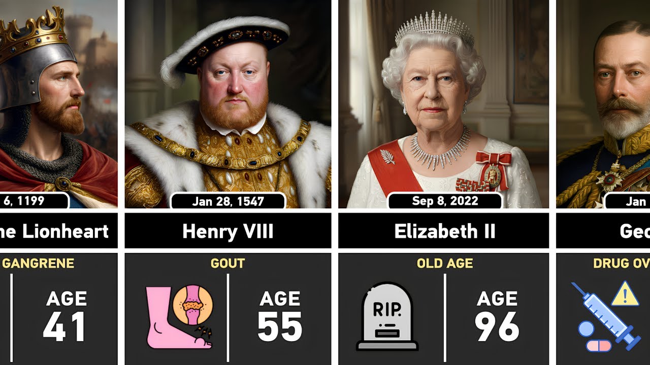 Death Reasons of English & British Monarchs | Age of Death