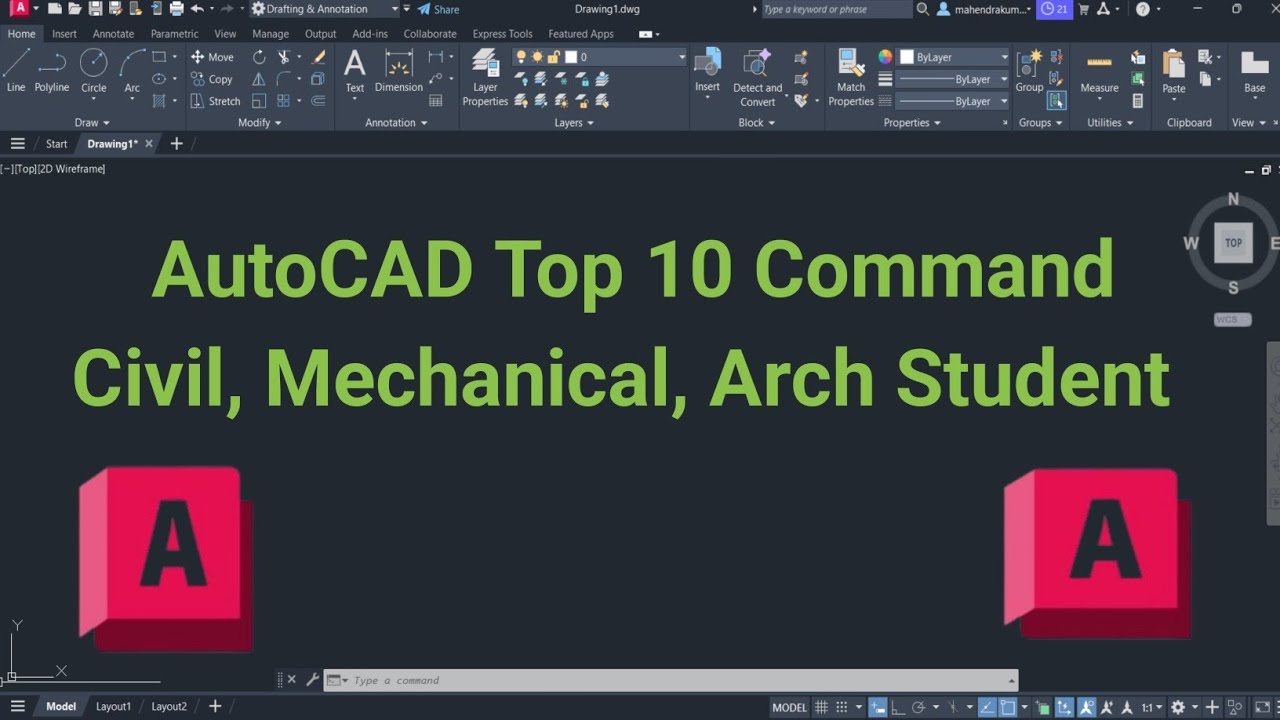  Top 10 Command in AutoCAD | All Command Explained in Detail 