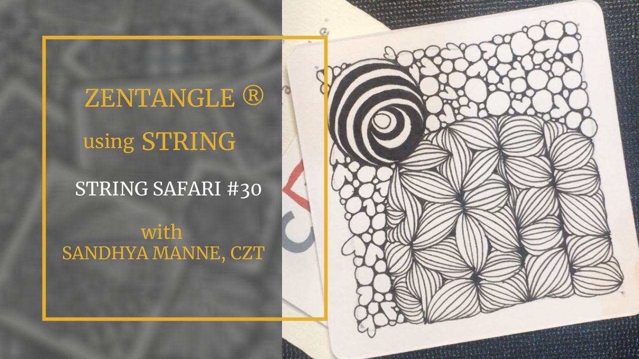 A Zentangle® Mini Project for beginners, STRING SAFARI #30