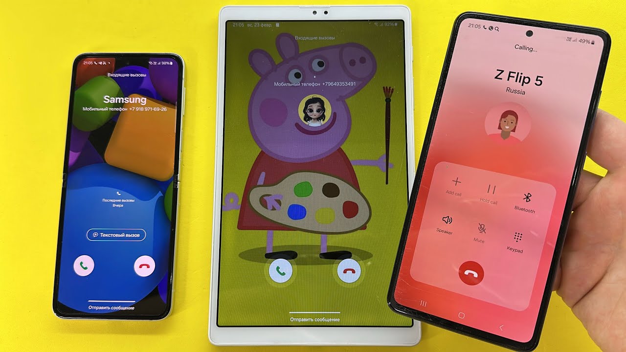 Incoming Call Samsung Tab A7 vs Samsung A72 vs Samsung Z Flip3/ Baby Phone