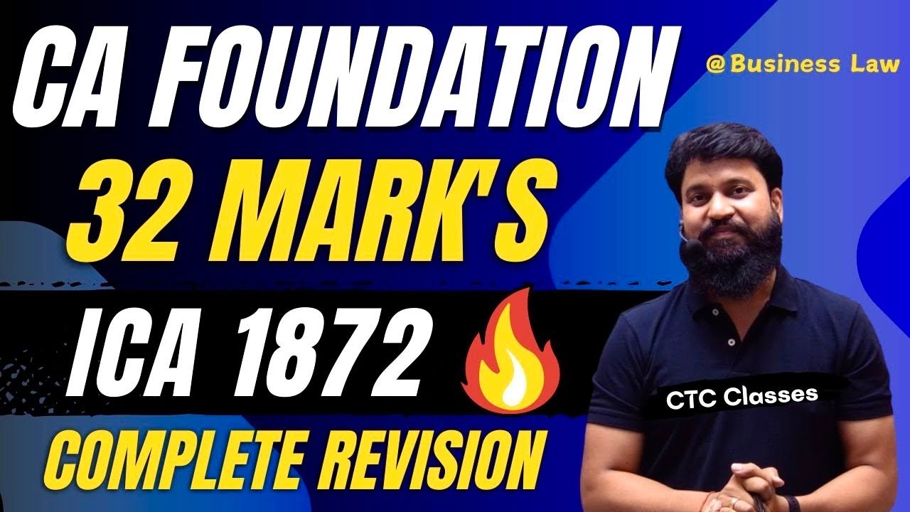 Indian Contract Act 1872 CA Foundation One Shot I Indian Contract Act 1872 CA Foundation Revision