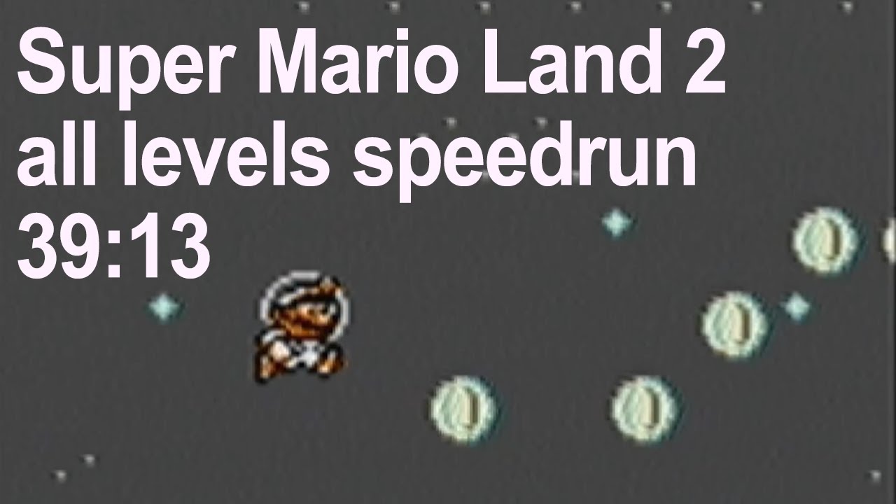 Super Mario Land 2 all levels speedrun 39:13 (former WR)