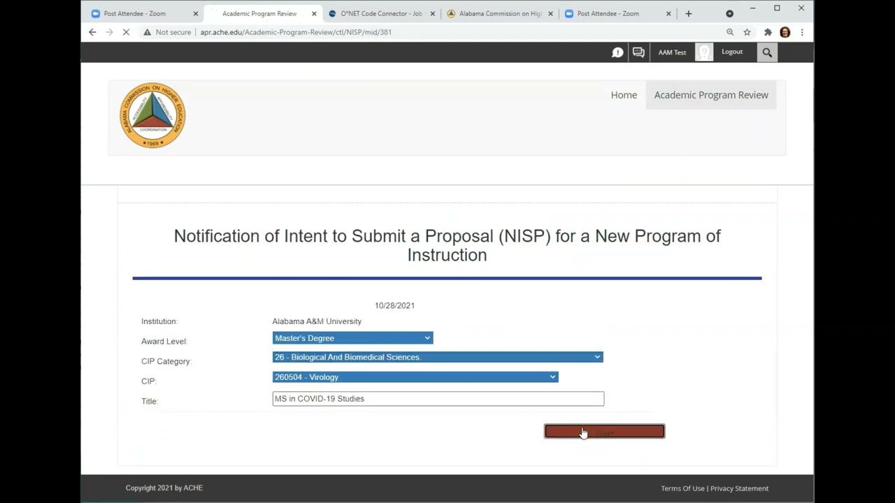 Academic Program Review (APR) Portal Demo (Recorded on 10/28/2021)