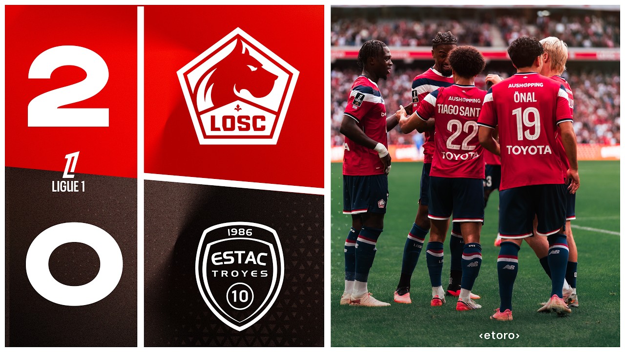 HIGHLIGHTS I Le LOSC vient &agrave; bout de Troyes et prend la t&ecirc;te de la Ligue 1 🥇 @etorofrance877