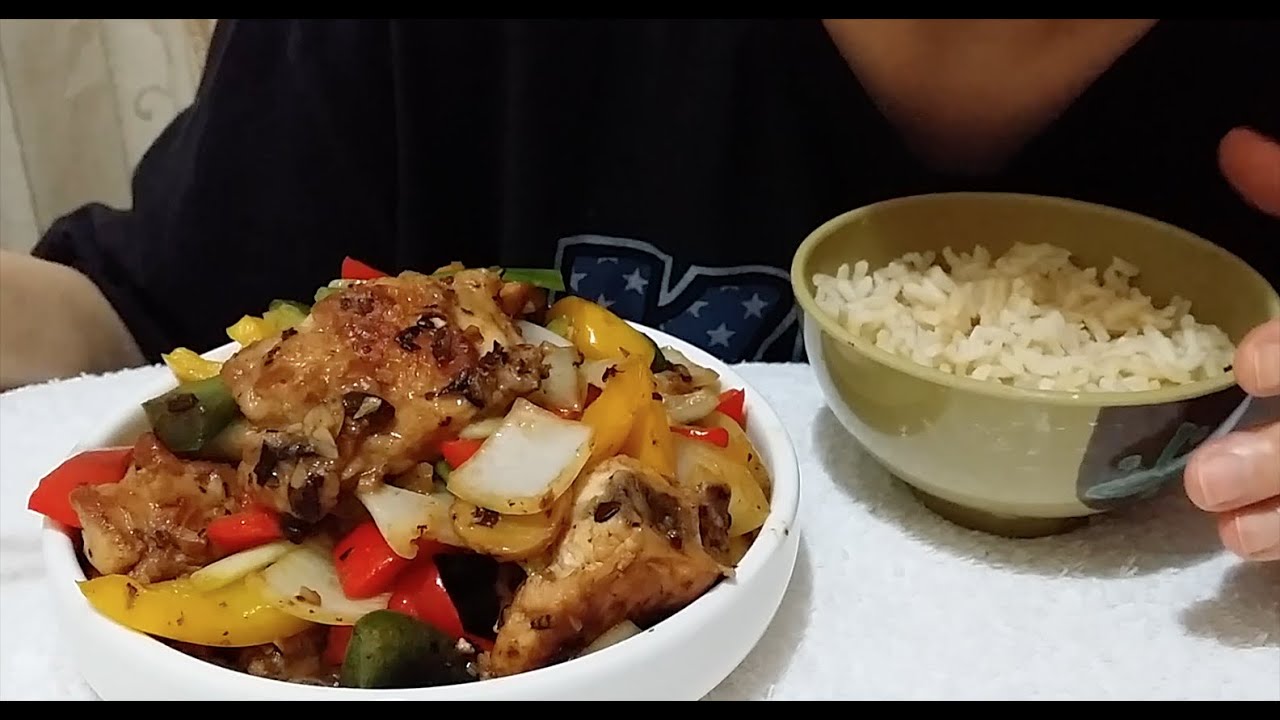 Stir-fry Chicken With Black Bean & Garlic | 豆豉雞 : ASMR / Mukbang ( Cooking & Eating Sounds )