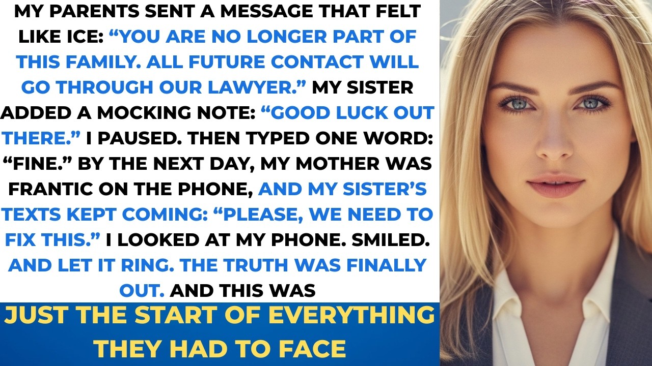 My Parents Disowned Me, My Sister Mocked Me… 24 Hours Later Their Panic Proved I Was Right