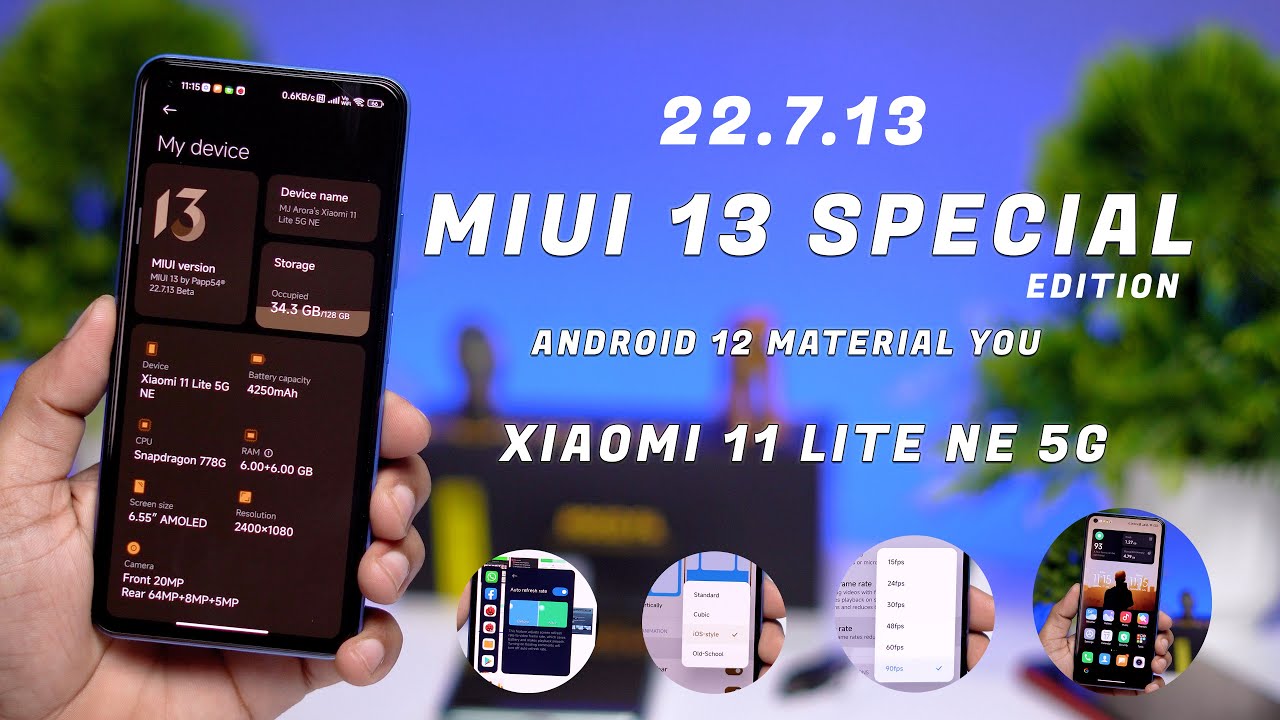 Install Best MIUI 13 Monet Mod OS on Xiaomi 11 Lite NE 5G | MIUI 13 Beta 22.7.13 by Papp54 Review