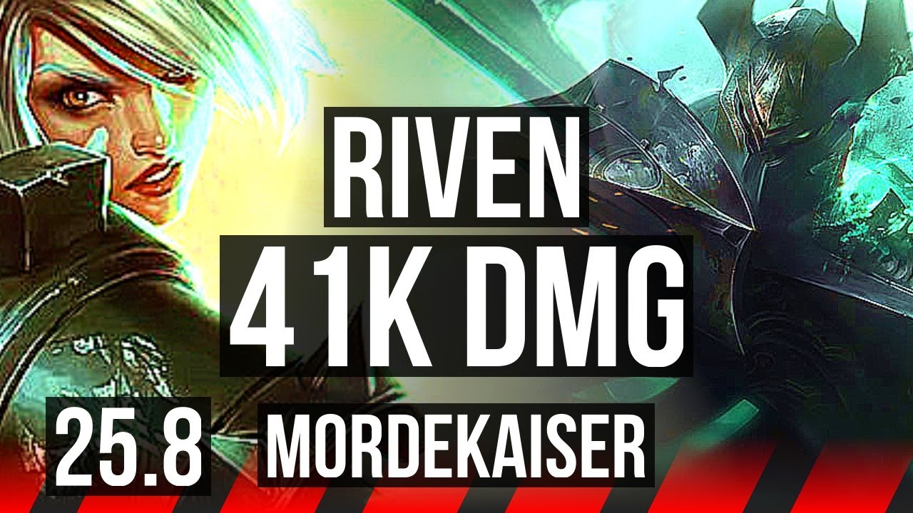 RIVEN vs MORDEKAISER (TOP) | 7 solo kills, 41k DMG, Dominating | KR Master | 25.8