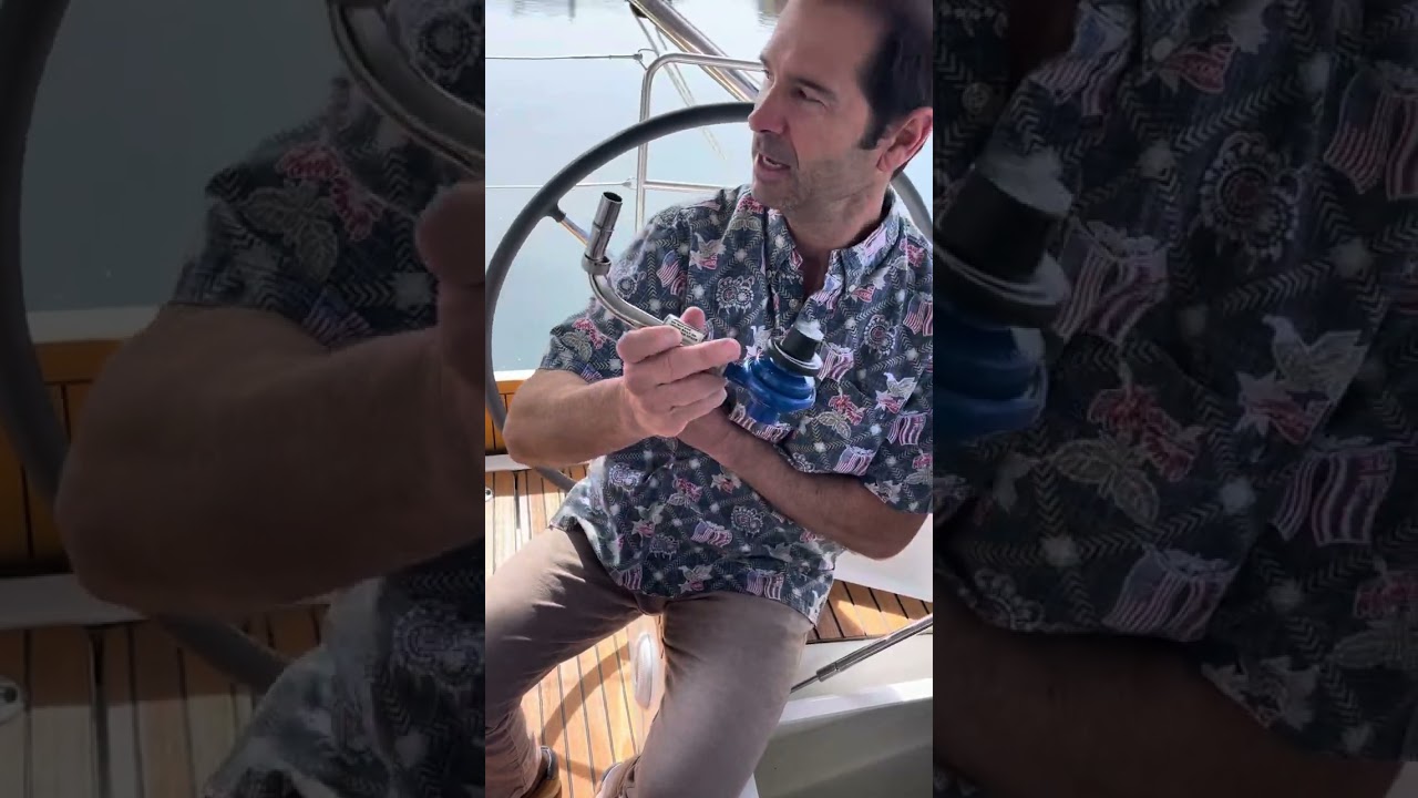We is inside the lazarette of Sunrise, Beneteau 40.1