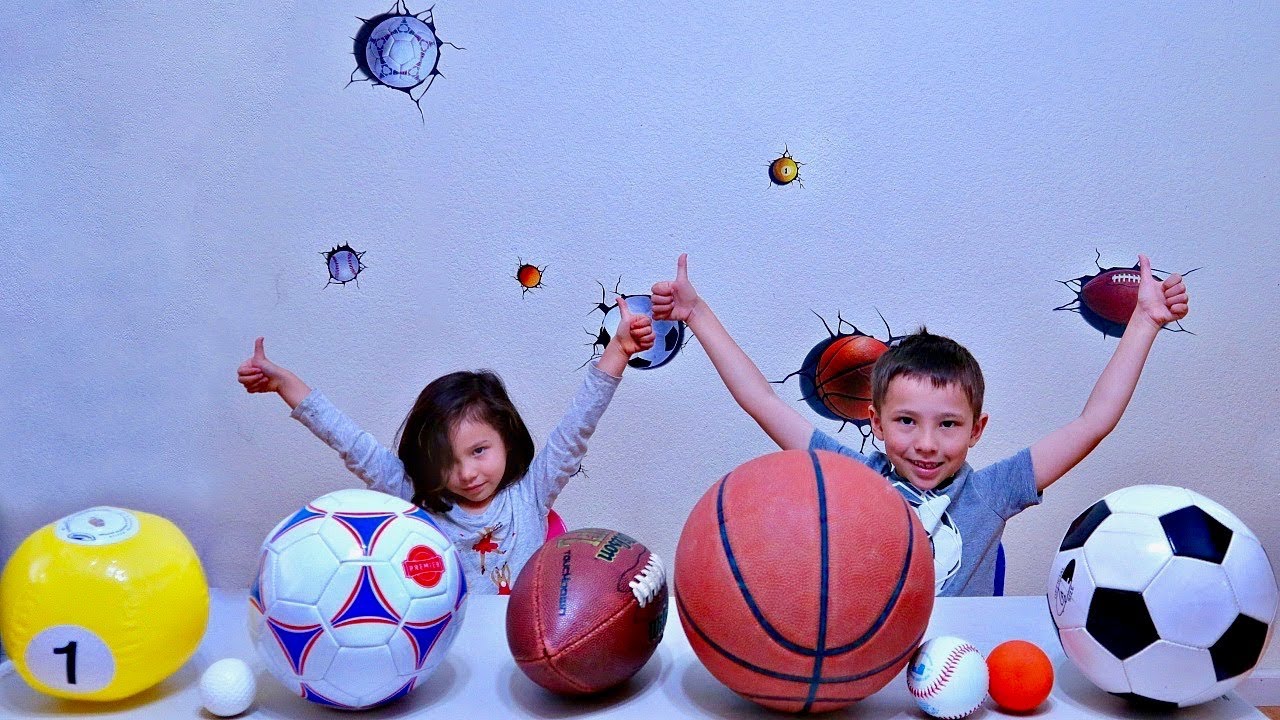 Learn Sport Ball Names with Big Stickers for Children and Toddlers