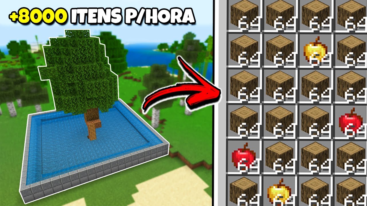 FARM de MADEIRA FÁCIL e EFICIENTE do MINECRAFT BEDROCK 1.21