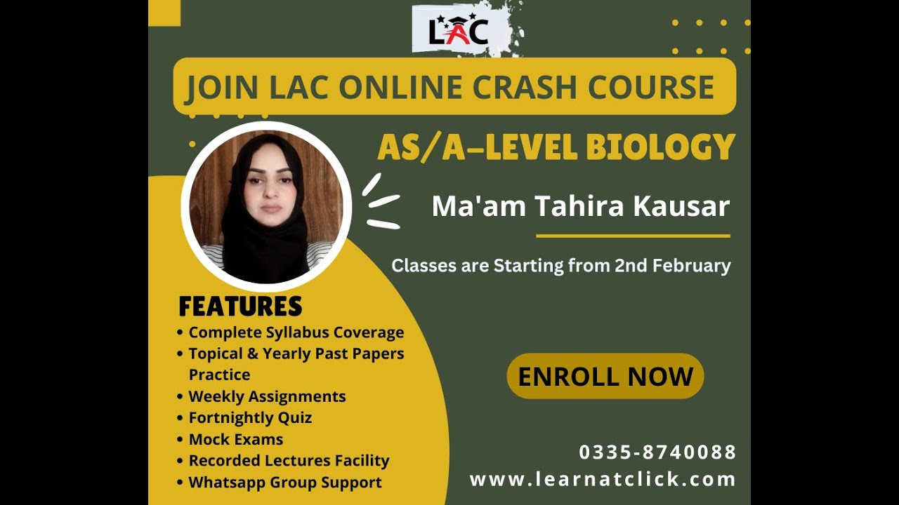 AS/A-Level Biology Demo Lesson By Ma'am Tahira Kausar