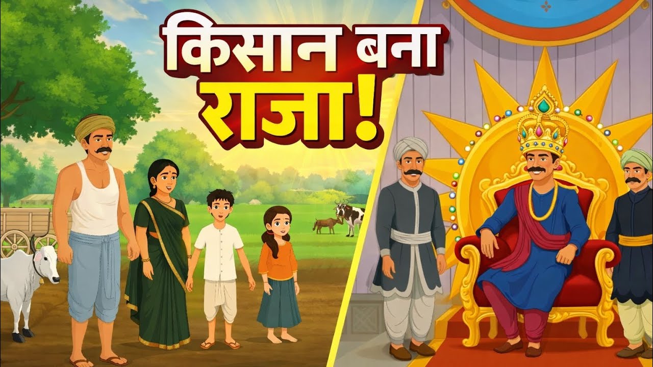 किसान बना राजा|Kishan bana raja|#hindianimatedstories 