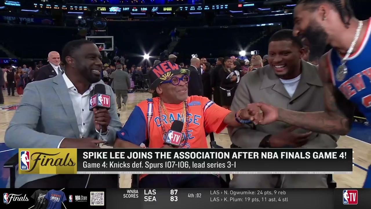 Spike Lee reacts to Knicks stage historic Game 4 comeback against Spurs, one win away from title