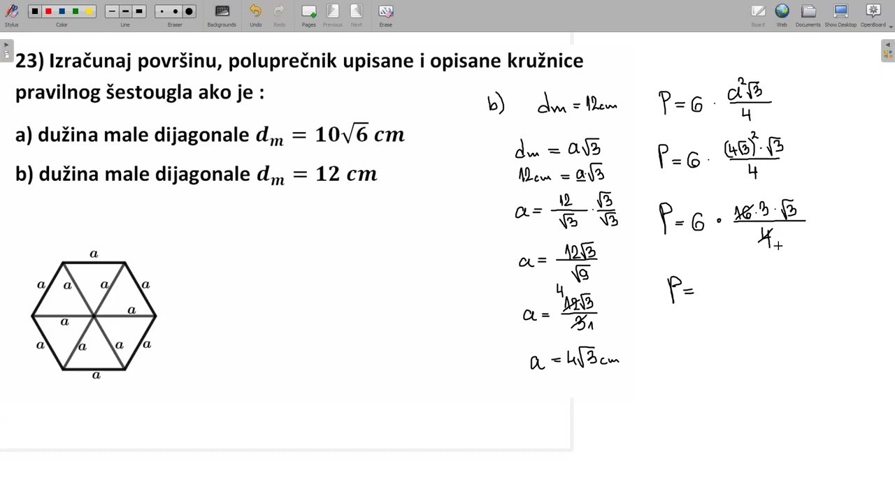 7 .176.2. Pravilan šestougao Zadatak 23  pod b)
