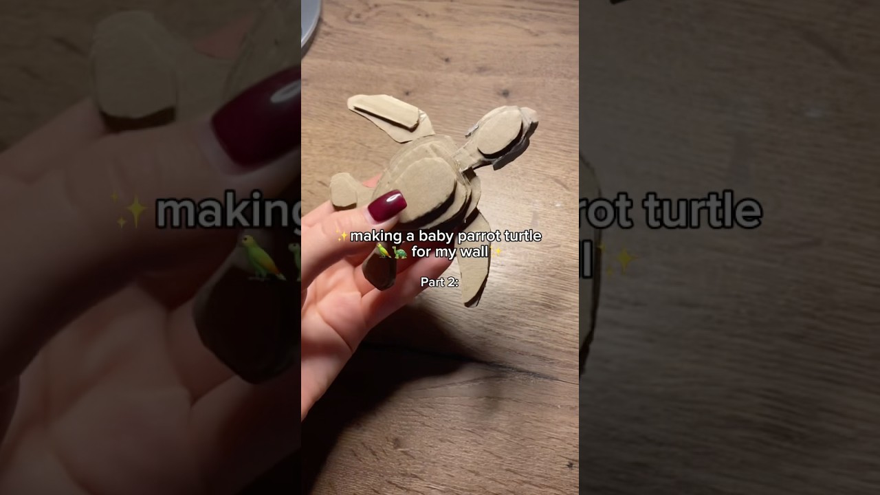 🦜🥹🐢 Making a baby PARROT TURTLE for my wall 🐬 Cardboard Craft | DIY Shark Tutorial #cardboard